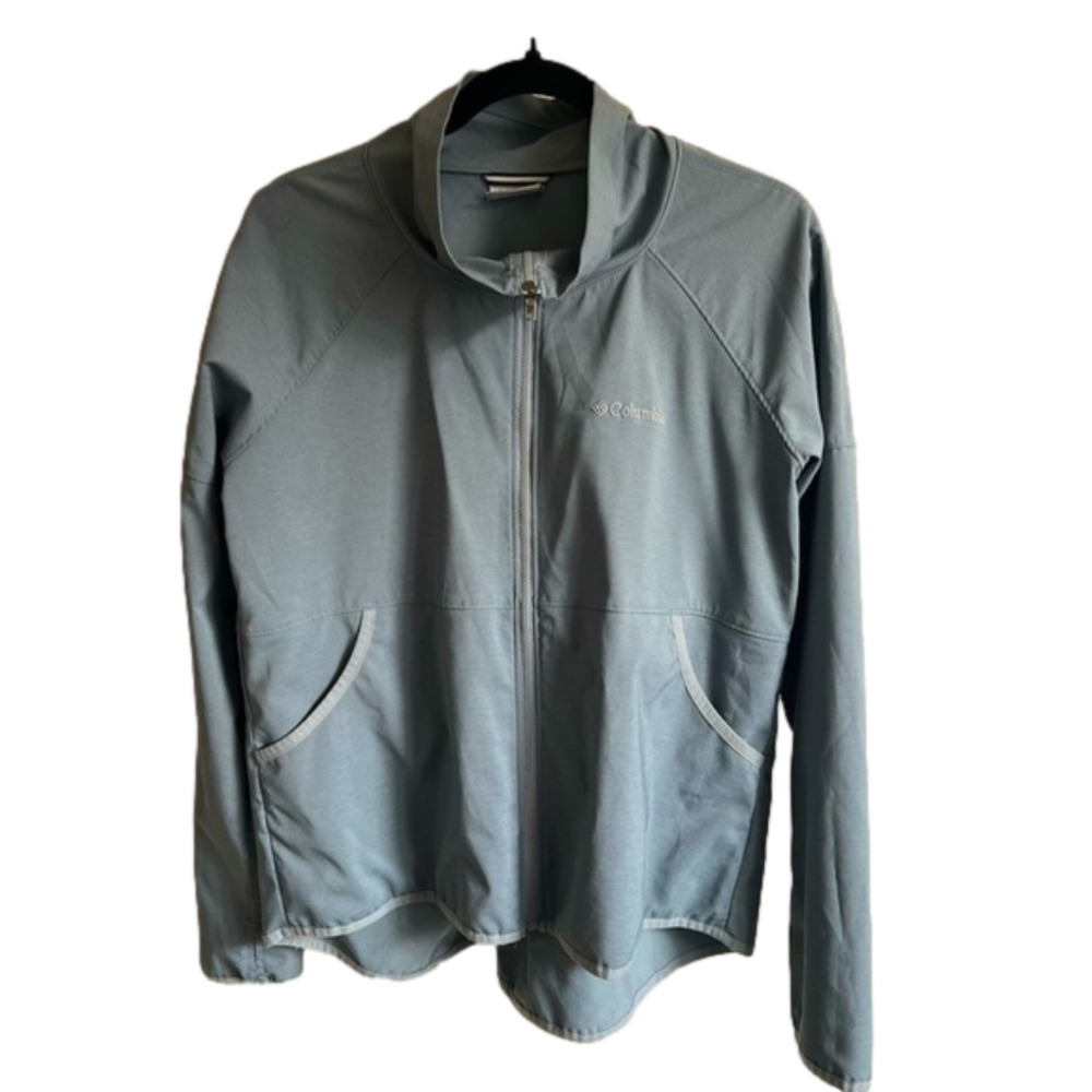 COLUMBIA,WOMENS, Windbreaker, zip up, teal, size medium